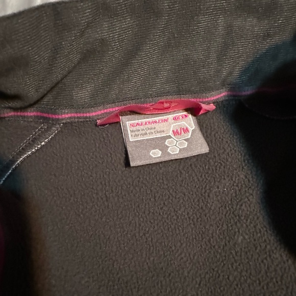 Salomon Jacket Womens Medium White Full Zip Soft Shell Fleece Lined - Picture 5 of 6